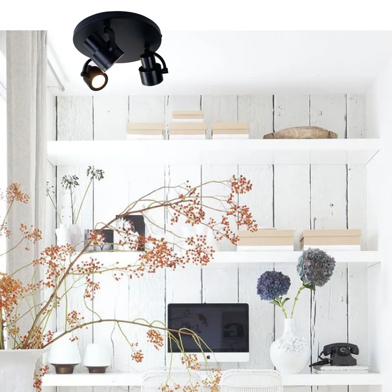 Plafonniere | 25 cm | Alto spots | 3 lichts | GU10 | zwart | metaal | modern industrieel de Highlight – photo produit 2 sur 3