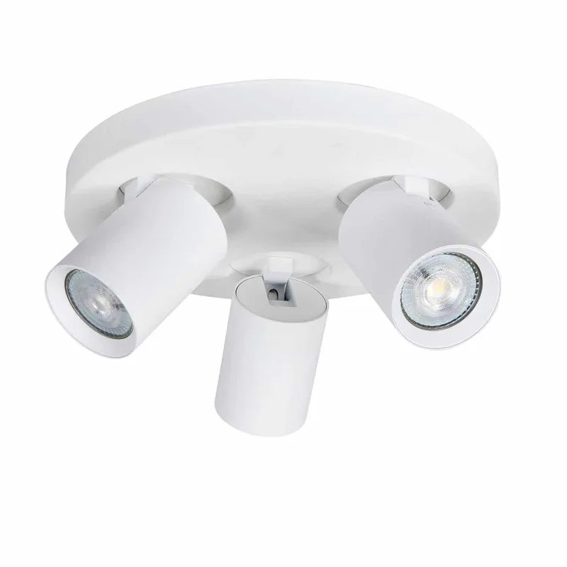 Plafonniere | 25 cm | Oliver spots | 3 lichts | GU10 | wit | kunststof en metaal | moderne van Highlight – productfoto 1 van 2