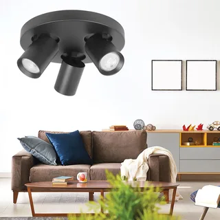 Plafonniere | 25 cm | Oliver spots | 3 lichts | GU10 | zwart | kunststof en metaal | moderne von Highlight – Produktfoto 2 von 2