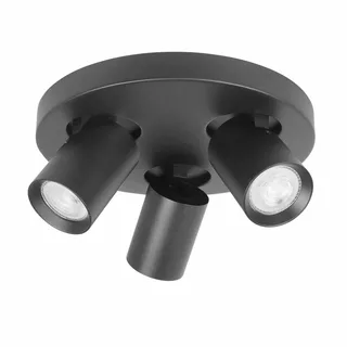 Plafonniere | 25 cm | Oliver spots | 3 lichts | GU10 | zwart | kunststof en metaal | moderne von Highlight – Produktfoto 1 von 2