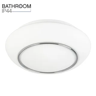 Plafonniere | 30 cm | tornado IP44 badkamer lamp | 2 lichts | E27 | chroom wit | glas metaal by Highlight – product photo 1 of 3