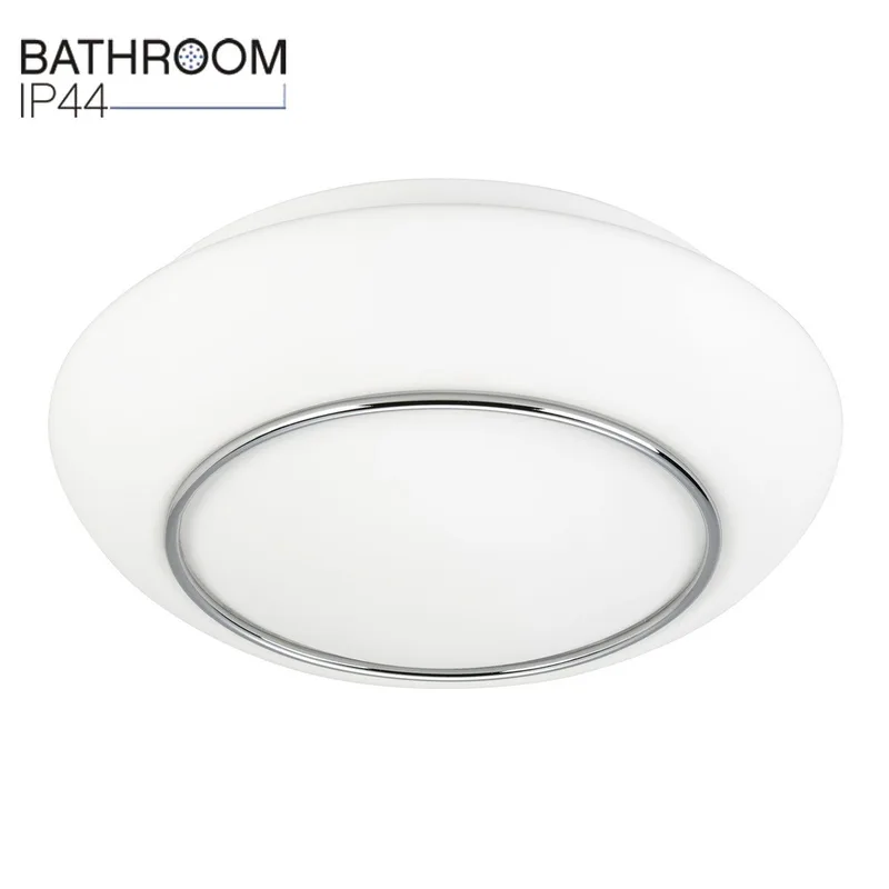 Plafonniere | 30 cm | tornado IP44 badkamer lamp | 2 lichts | E27 | chroom wit | glas metaal by Highlight – product photo 1 of 3