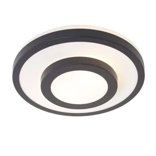 Plafonniere badkamer | 35 cm | master ring badkamer plafondlampen | 2 lichts | E27 | zwart | glas von Highlight – Produktfoto 1 von 3