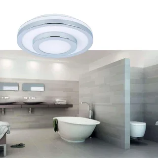 Plafonniere | Ø26 cm | master ring badkamer plafondlampen | E27 | chroom wit | glas metaal | diffuse von Highlight – Produktfoto 2 von 3