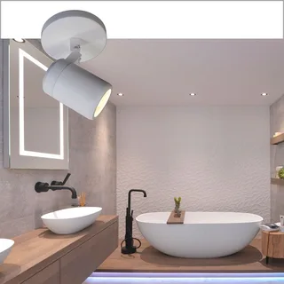 Ronde IP44 badkamer spot Rain | 1 lichts | wit | Ø 10 cm | modern design de Highlight – photo produit 2 sur 3