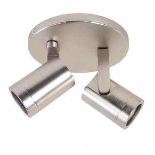 Spot | 15 cm | halospots mat staal | 2 lichts | GU10 | geborsteld staal | metaal | moderne de Highlight – photo produit 1 sur 2