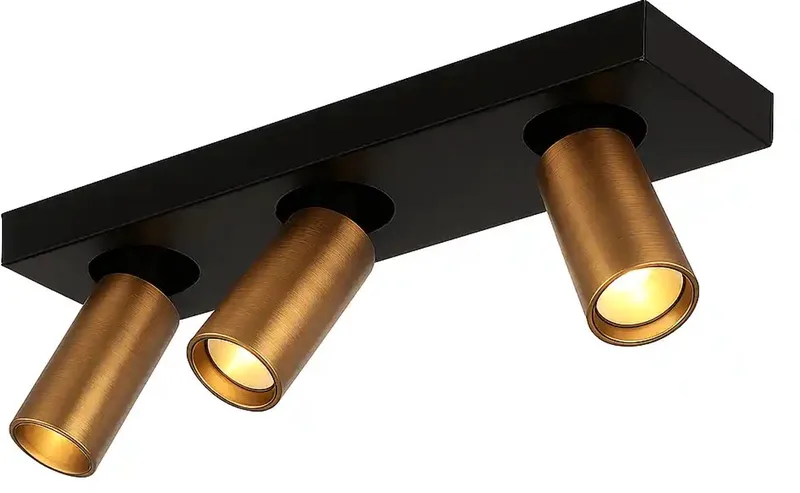 Spot Eliano 3 lichts L 36 cm zwart von Highlight in Bronze – Produktfoto