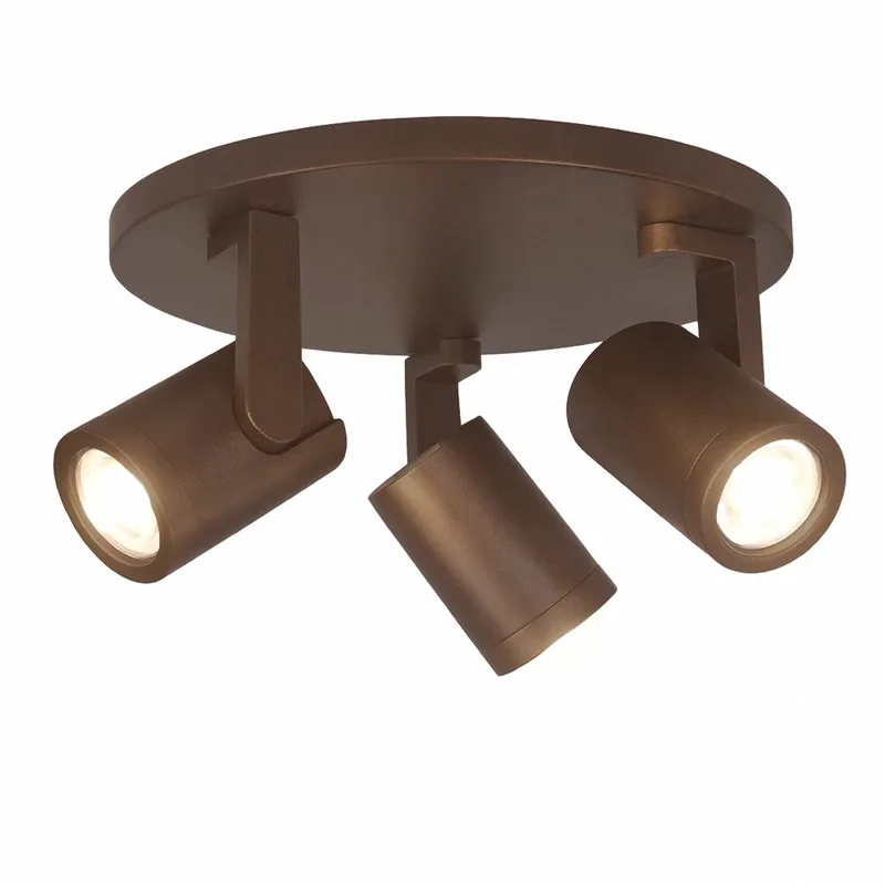 Spot HALO 3 lichts rond cacao de Highlight en Marron – photo produit