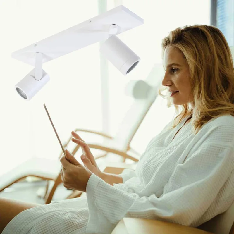 Spot | Halospots wit | 2 lichts | GU10 | wit | metaal | moderne verlichting de Highlight – photo produit 2 sur 2