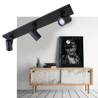 Spot | Halospots zwart | 3 lichts | GU10 | zwart | metaal | moderne verlichting von Highlight – Produktfoto 2 von 2