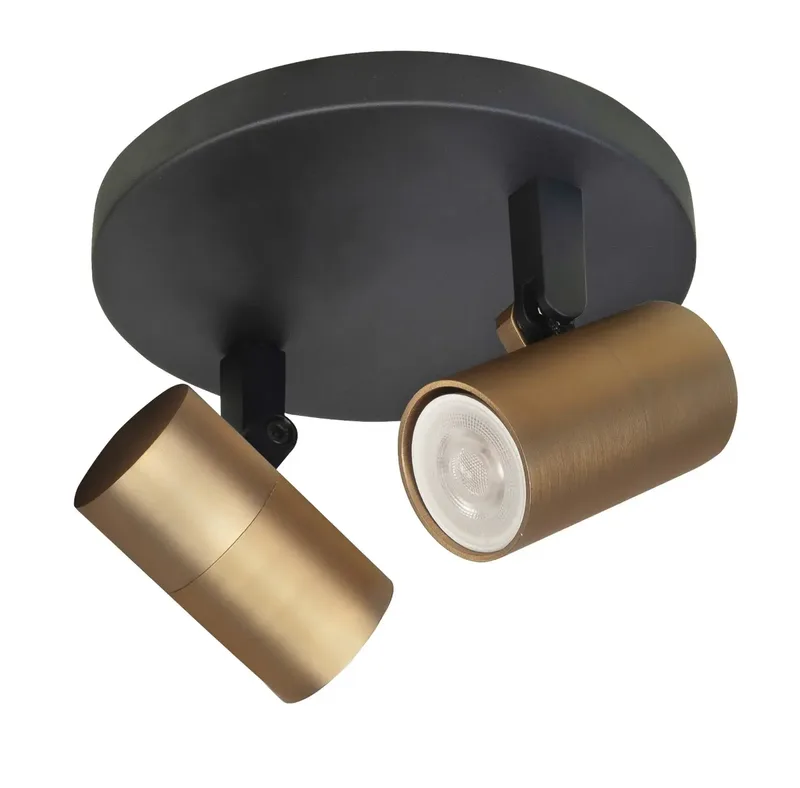 Spot Picollo 2 lichts Ø 15 cm incl mini GU10 zwart goud fra Highlight – produktbillede
