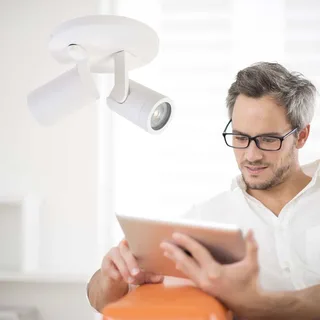 Spot plafond- en wandlamp | 15 cm | Halospots wit | 2 lichts | GU10 | wit | metaal | moderne de Highlight – photo produit 2 sur 2
