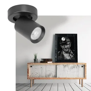 Spot plafondlamp | 10 cm | Oliver spots | GU10 | zwart | kunststof en metaal | modern van Highlight – productfoto 2 van 3