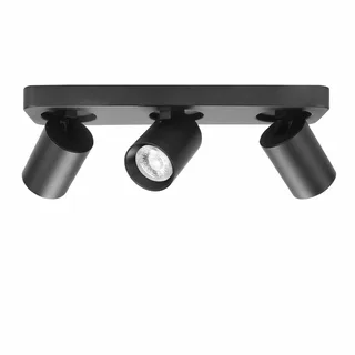 Spot plafondlamp | 35 cm | oliver spots | 3 lichts | GU10 | zwart | kunststof en metaal | moderne fra Highlight – produktbillede 1 af 3