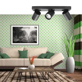 Spot plafondlamp | 35 cm | oliver spots | 3 lichts | GU10 | zwart | kunststof en metaal | moderne fra Highlight – produktbillede 2 af 3