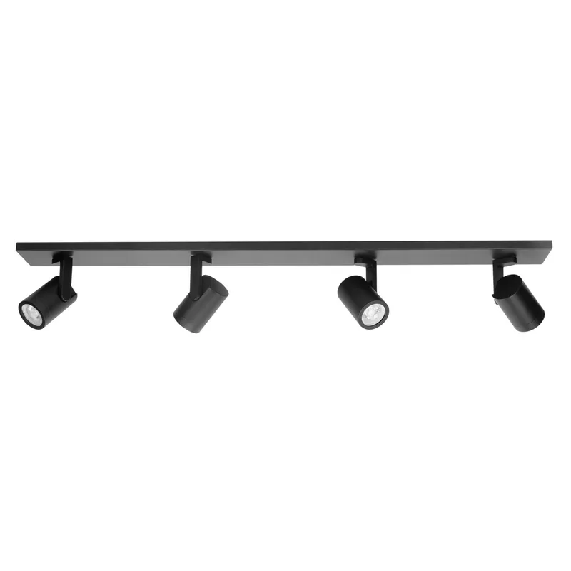 Spot plafondlamp en wandlamp | 91,5 cm | Halospots zwart | 4 lichts | GU10 | zwart | metaal de Highlight – photo produit