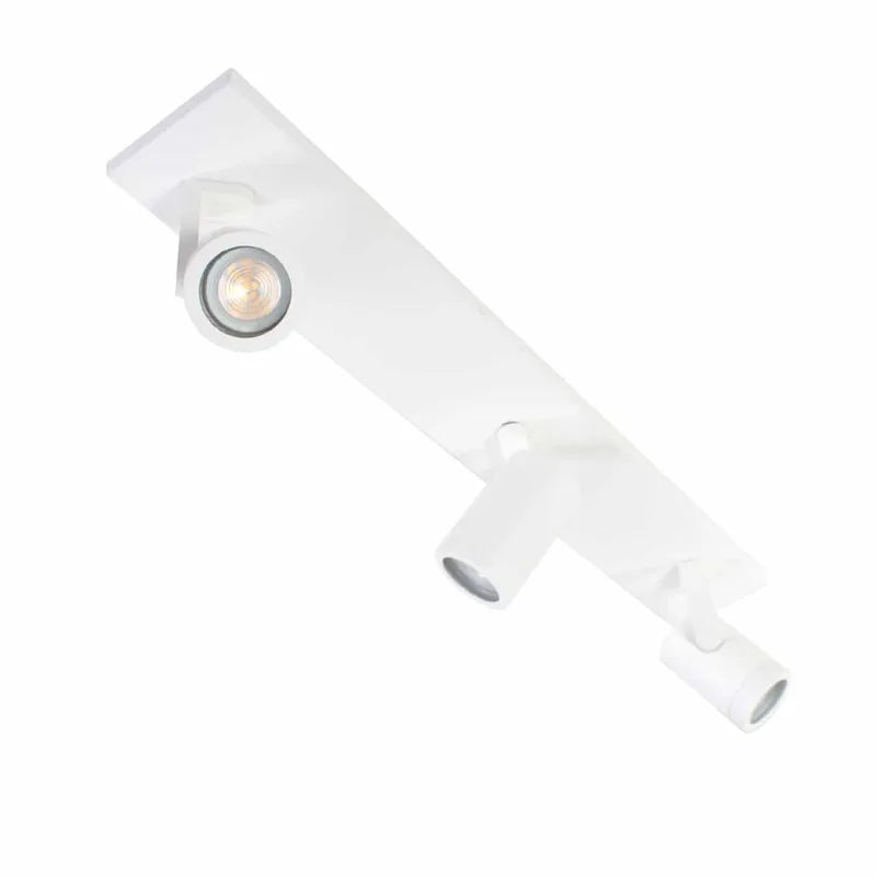 Spot plafondlamp en wandlamp | Halospots wit | 3 lichts | GU10 | wit | metaal | moderne verlichting de Highlight – photo produit 1 sur 2