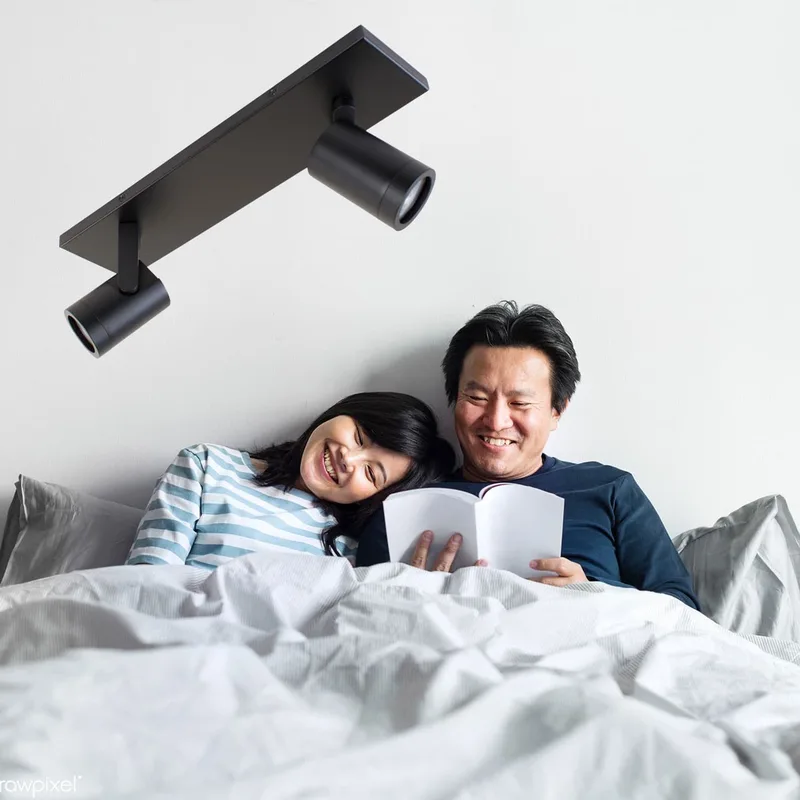 Spot plafondlamp en wandlamp | Halospots zwart | 2 lichts | GU10 | zwart | metaal | moderne de Highlight – photo produit 2 sur 2