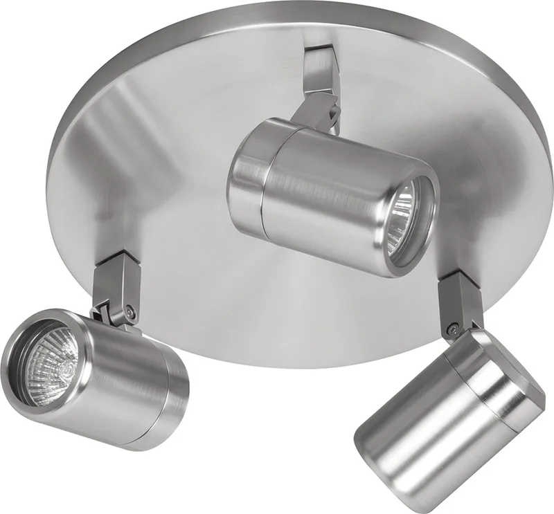 spot Rain 3 lichts rond - mat staal de Highlight en Nikkel – photo produit