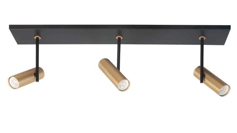 Spot Trend 3 lichts L 65 cm incl mini GU10 zwart goud de Highlight – photo produit