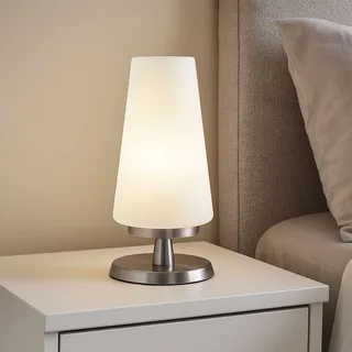 Tafellamp | 12,5 cm | touch lampen | G9 | staal wit | glas metaal | moderne decoratieve diffuse van Highlight – productfoto 1 van 3