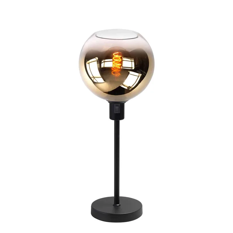 Tafellamp | 20 cm | fantasy globe goud - helder | E27 | amber zwart | glas metaal | moderne de Highlight – photo produit