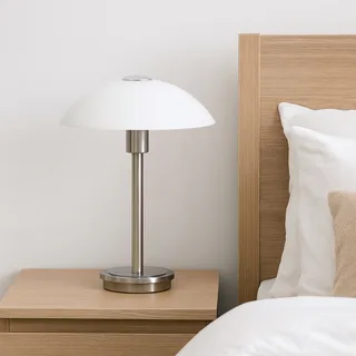Tafellamp | 20 cm | touch lampen | G9 | staal wit | glas metaal | moderne decoratieve diffuse von Highlight – Produktfoto 1 von 3