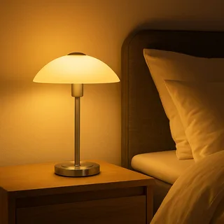 Tafellamp | 20 cm | touch lampen | G9 | staal wit | glas metaal | moderne decoratieve diffuse von Highlight – Produktfoto 2 von 3