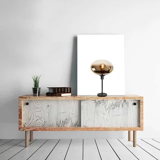Tafellamp | 26 cm | Bellini | E27 | amber goud zwart | glas metaal | moderne decoratieve de Highlight – photo produit 2 sur 3