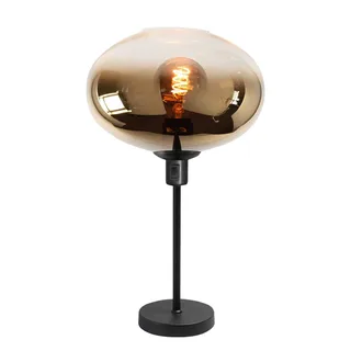 Tafellamp | 26 cm | Bellini | E27 | amber goud zwart | glas metaal | moderne decoratieve de Highlight – photo produit 1 sur 3