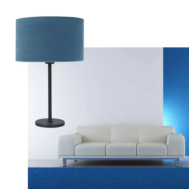 Tafellamp | 30 cm | Project | E27 | blauw zwart | metaal stof | moderne sfeerverlichting de Highlight – photo produit 2 sur 3