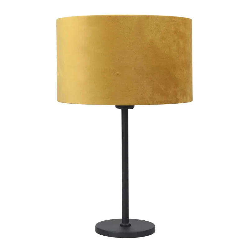 Tafellamp | 30 cm | project | E27 | geel zwart | metaal stof | moderne sfeerverlichting de Highlight – photo produit 1 sur 2