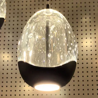 Tafellamp | 9,5 cm | Clear Egg | 2 lichts | zwart | glas metaal | moderne decoratieve van Highlight – productfoto 3 van 3