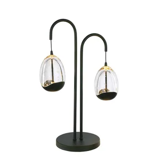 Tafellamp | 9,5 cm | Clear Egg | 2 lichts | zwart | glas metaal | moderne decoratieve van Highlight – productfoto 1 van 3