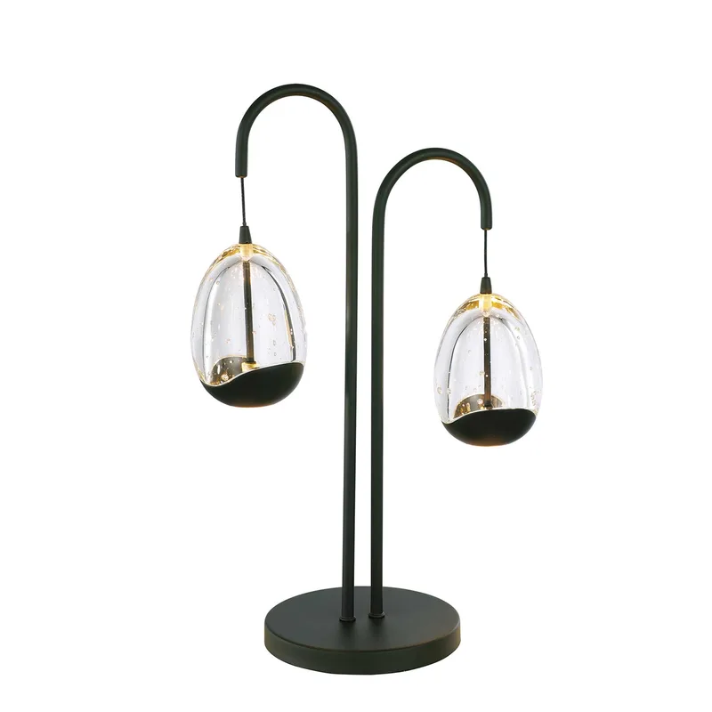 Tafellamp Clear Egg 2 lichts H 48 cm helder-zwart de Highlight – photo produit