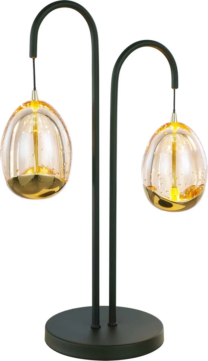 Tafellamp Golden Egg 2 lichts Amber Led de Highlight en Noir – photo produit