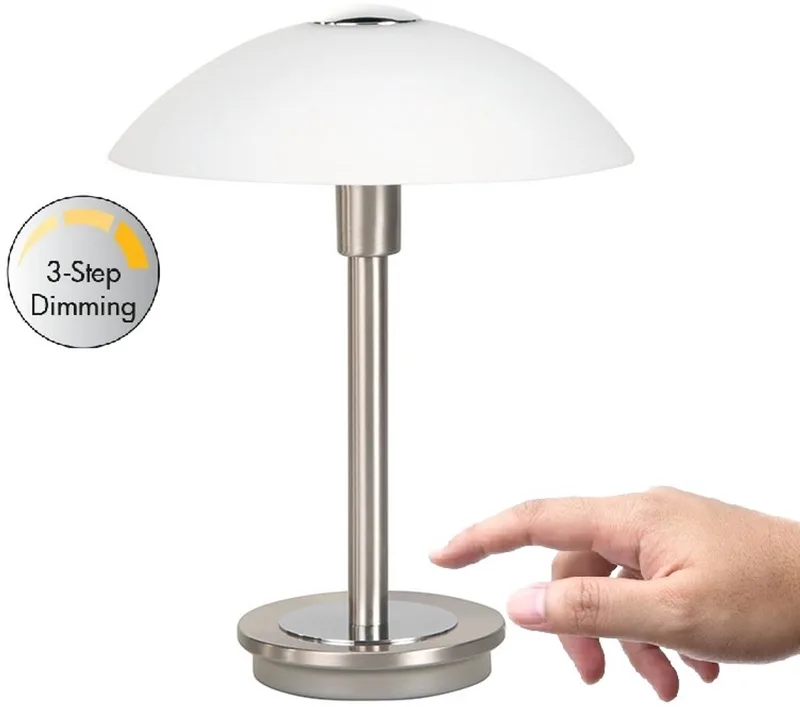tafellamp Touch 26 cm - mat staal de Highlight en Argent, Rvs – photo produit