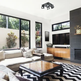 Vierkante plafondspot Oslo | 4 lichts | zwart | metaal | 25 x 25 cm | eetkamer / woonkamer lamp von Highlight – Produktfoto 2 von 3