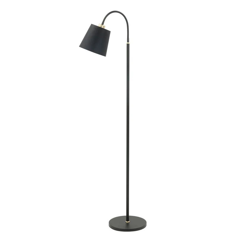Vloerlamp | 22 cm | texas | E27 | zwart goud | metaal stof | modern landelijk romantisch de Highlight – photo produit