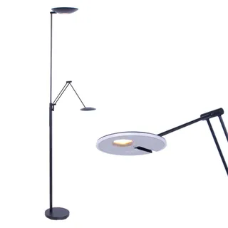 Vloerlamp | 23 cm | Sapporo-geneva | 2 lichts | LED | zwart | metaal | moderne verlichting fra Highlight – produktbillede 1 af 3