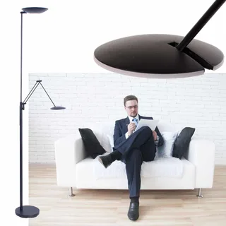 Vloerlamp | 23 cm | Sapporo-geneva | 2 lichts | LED | zwart | metaal | moderne verlichting fra Highlight – produktbillede 2 af 3