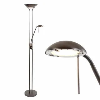 Vloerlamp | 25 cm | New Luna vloerlampen | 2 lichts | LED | brons bruin | glas metaal | moderne van Highlight – productfoto 1 van 3