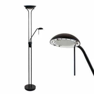 Vloerlamp | 25 cm | New Luna vloerlampen | 2 lichts | LED | zwart | glas metaal | moderne design de Highlight – photo produit 1 sur 3