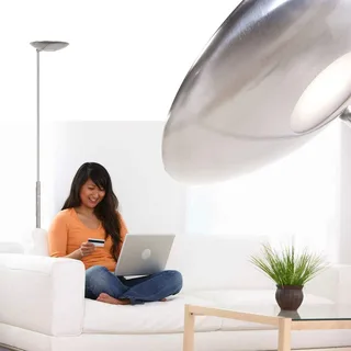 Vloerlamp | 28 cm | sapporo-geneva | LED | grijs staal | metaal | design verlichting, diffuse von Highlight – Produktfoto 2 von 3