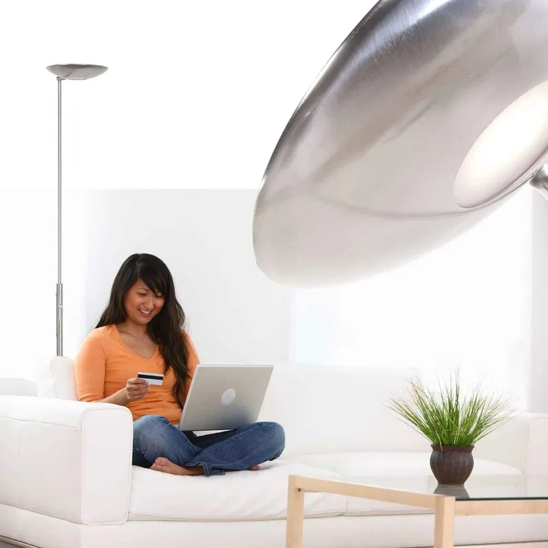 Vloerlamp | 28 cm | sapporo-geneva | LED | grijs staal | metaal | design verlichting, diffuse von Highlight – Produktfoto 2 von 3