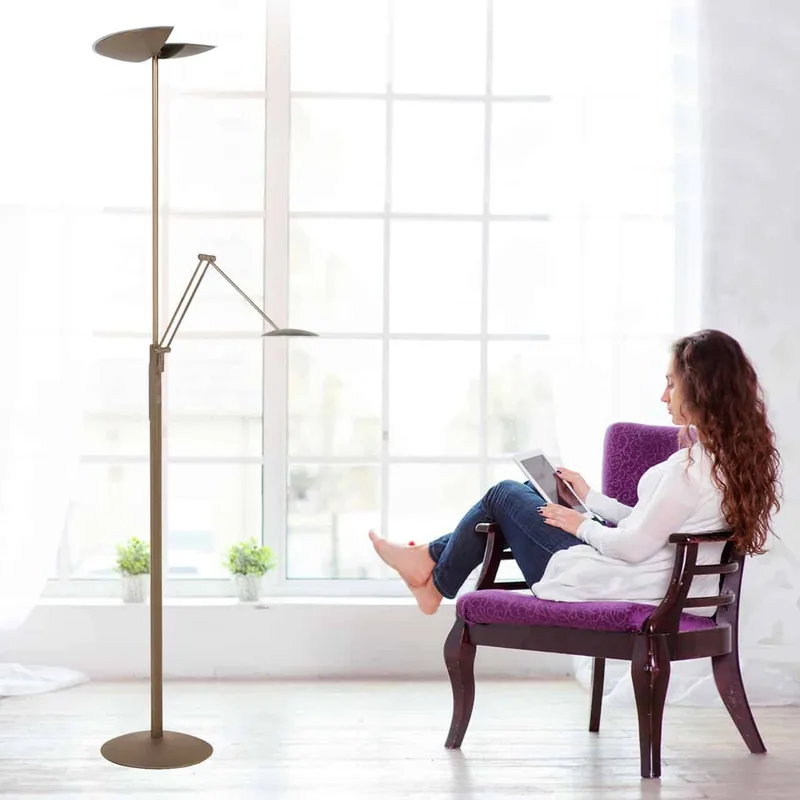 Vloerlamp | 29 cm | sapporo-geneva | 3 lichts | LED | brons | glas kunststof metaal | design de Highlight – photo produit 2 sur 3