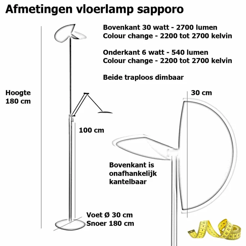 Vloerlamp | 29 cm | sapporo-geneva | 3 lichts | LED | brons | glas kunststof metaal | design de Highlight – photo produit 3 sur 3