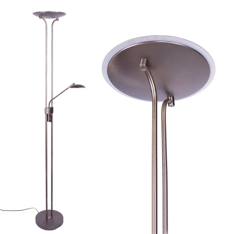 Vloerlamp | 30 cm | empoli vloerlampen | 2 lichts | LED | brons/bruin | glas metaal | design by Highlight – product photo 1 of 3