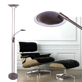Vloerlamp | 30 cm | empoli vloerlampen | 2 lichts | LED | brons/bruin | glas metaal | design by Highlight – product photo 2 of 3