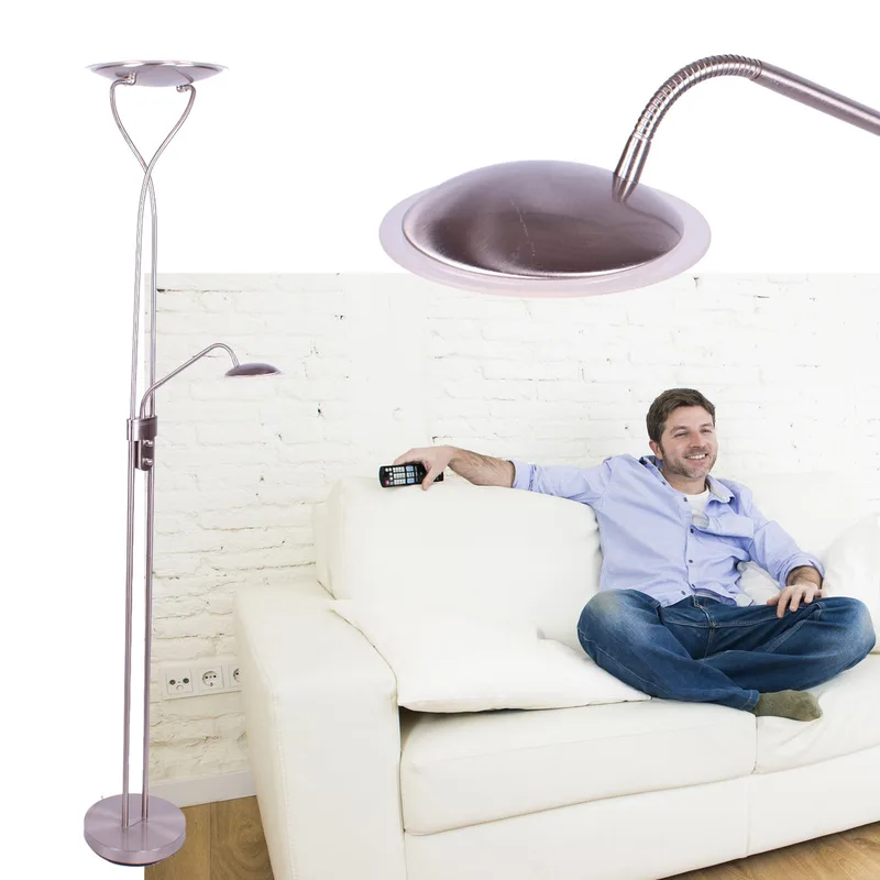 Vloerlamp | 30 cm | empoli vloerlampen | 2 lichts | LED | staal | glas en metaal | moderne fra Highlight – produktbillede 2 af 3